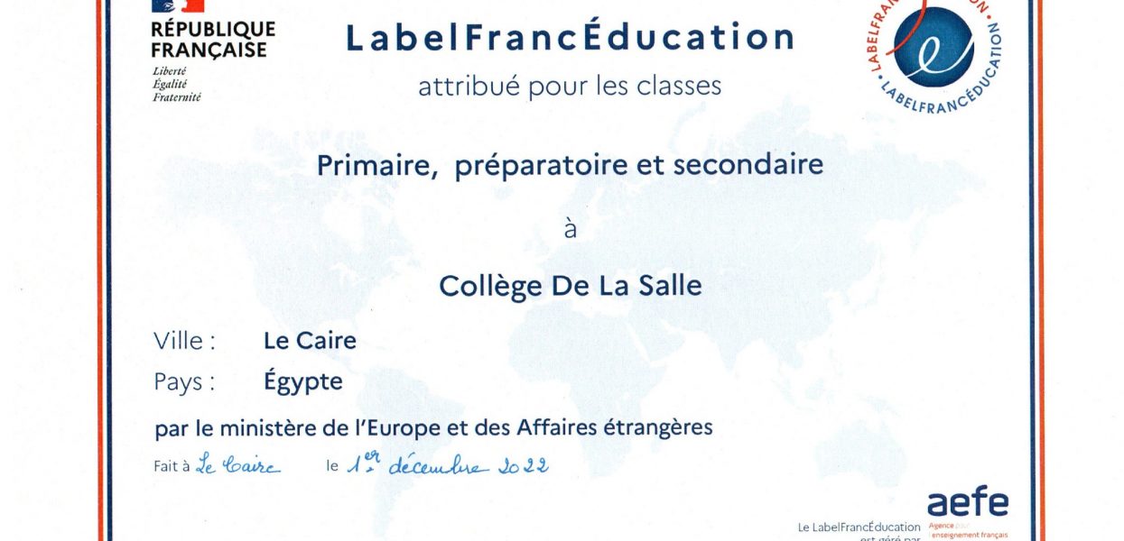 Le Collège De La Salle et le Label FrancÉducation