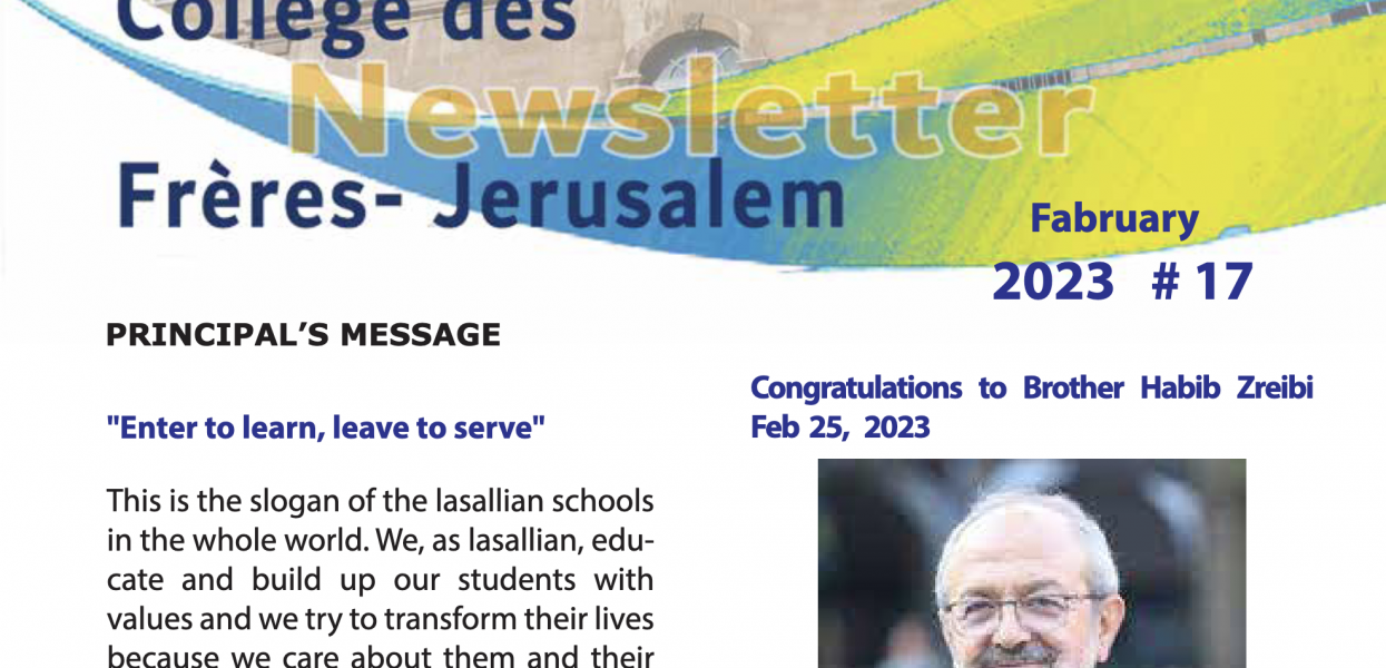Newsletter Collège des Frères-Jérusalem