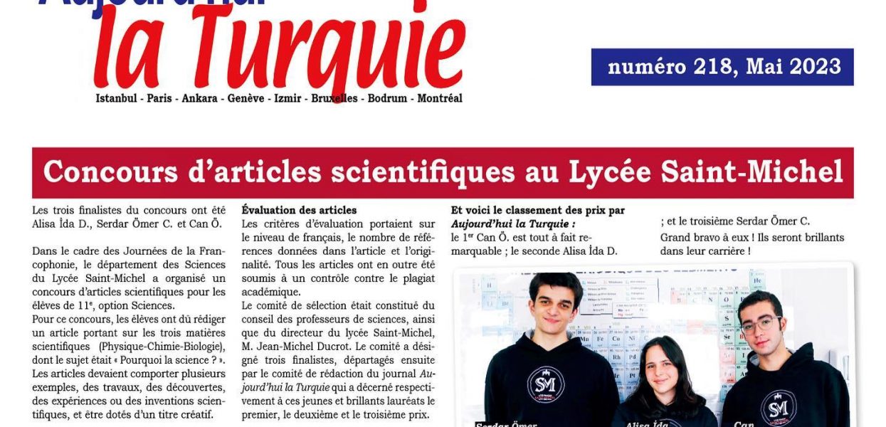Concours de rédaction de l’article scientifique à Saint Michel