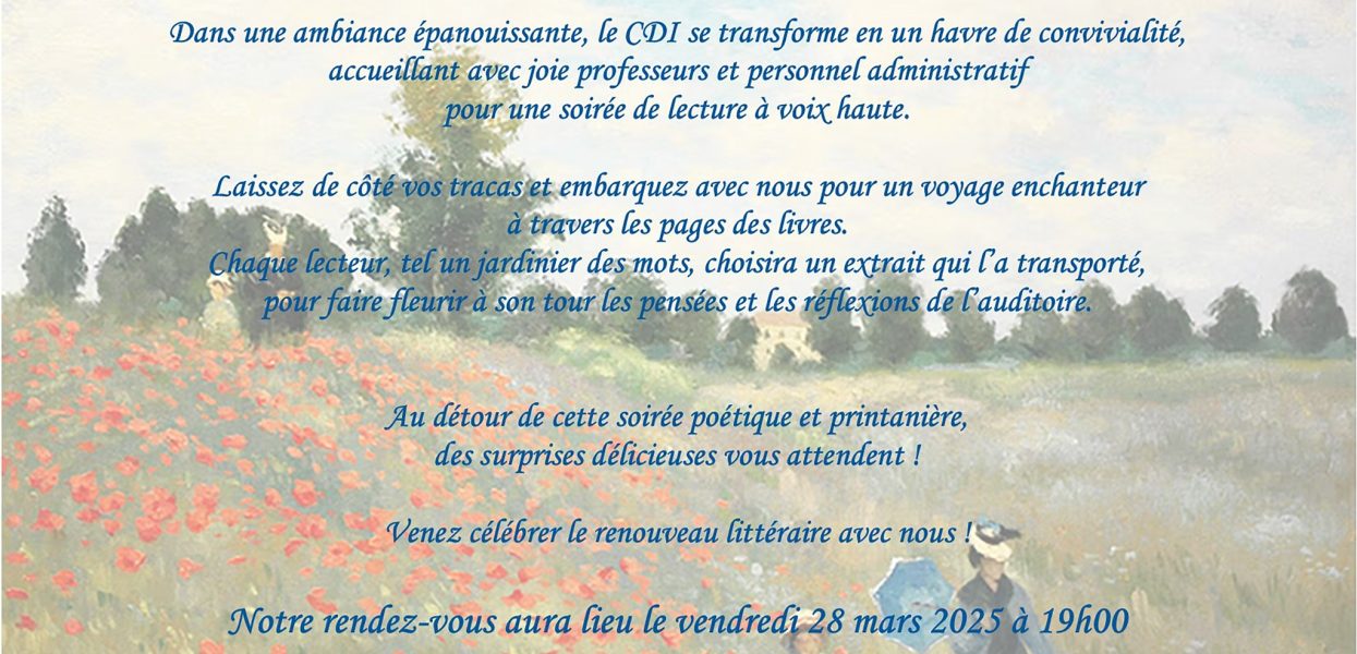 Mont La Salle: Eclosion littéraire, une soirée de mots au cœur du printemps !