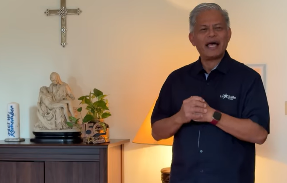 La Salle Jerusalem: Brother Armin congratulates the school on its 150th Jubilee.