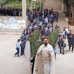 Mont La Salle: procession des Rameaux.