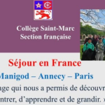 Saint Marc: Séjour en France et échange avec une école française.